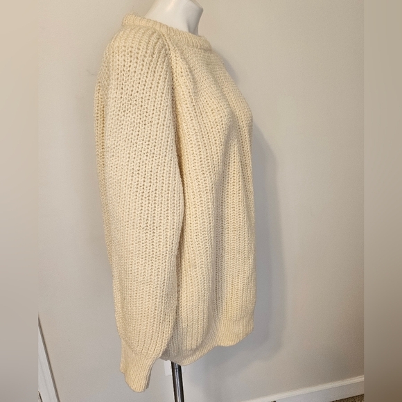 KILKENNY IRELANF Cream Chunky Knit Cowl Neck Sweater Large - Picture 2 of 7